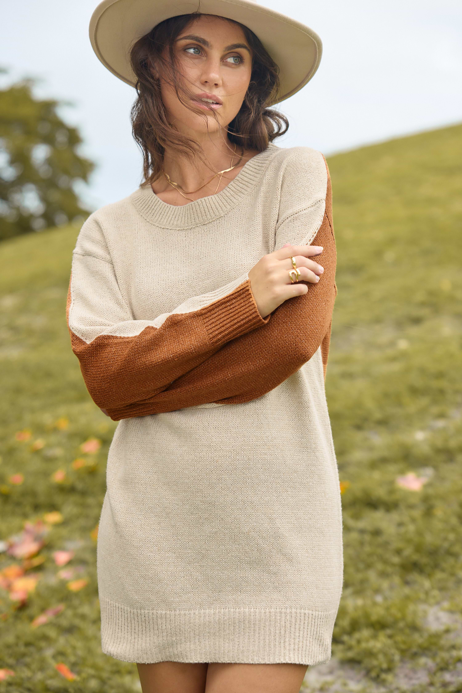 Grey Cinched Waist Mini Sweater Dress