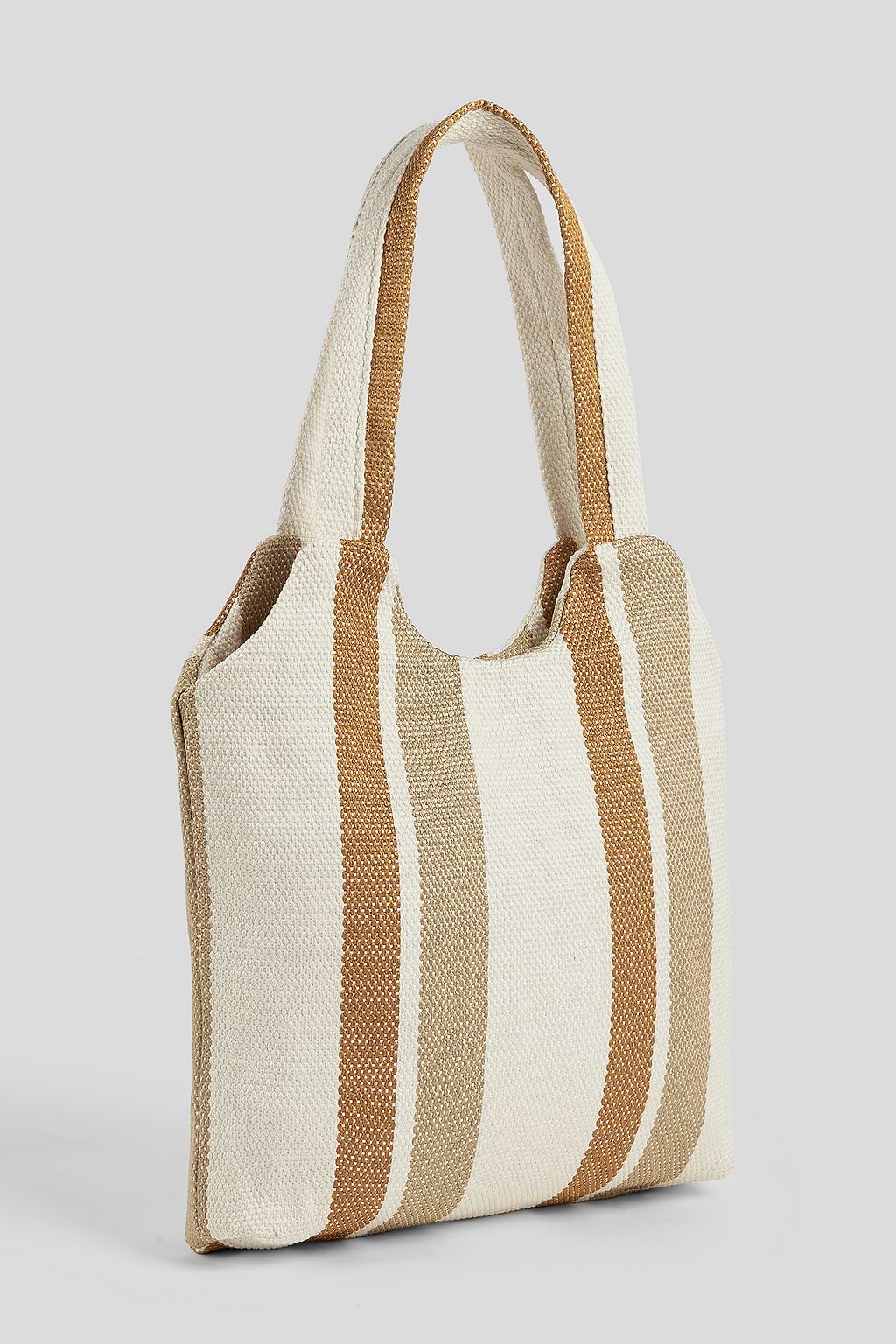 Neutral Striped Tote Bag