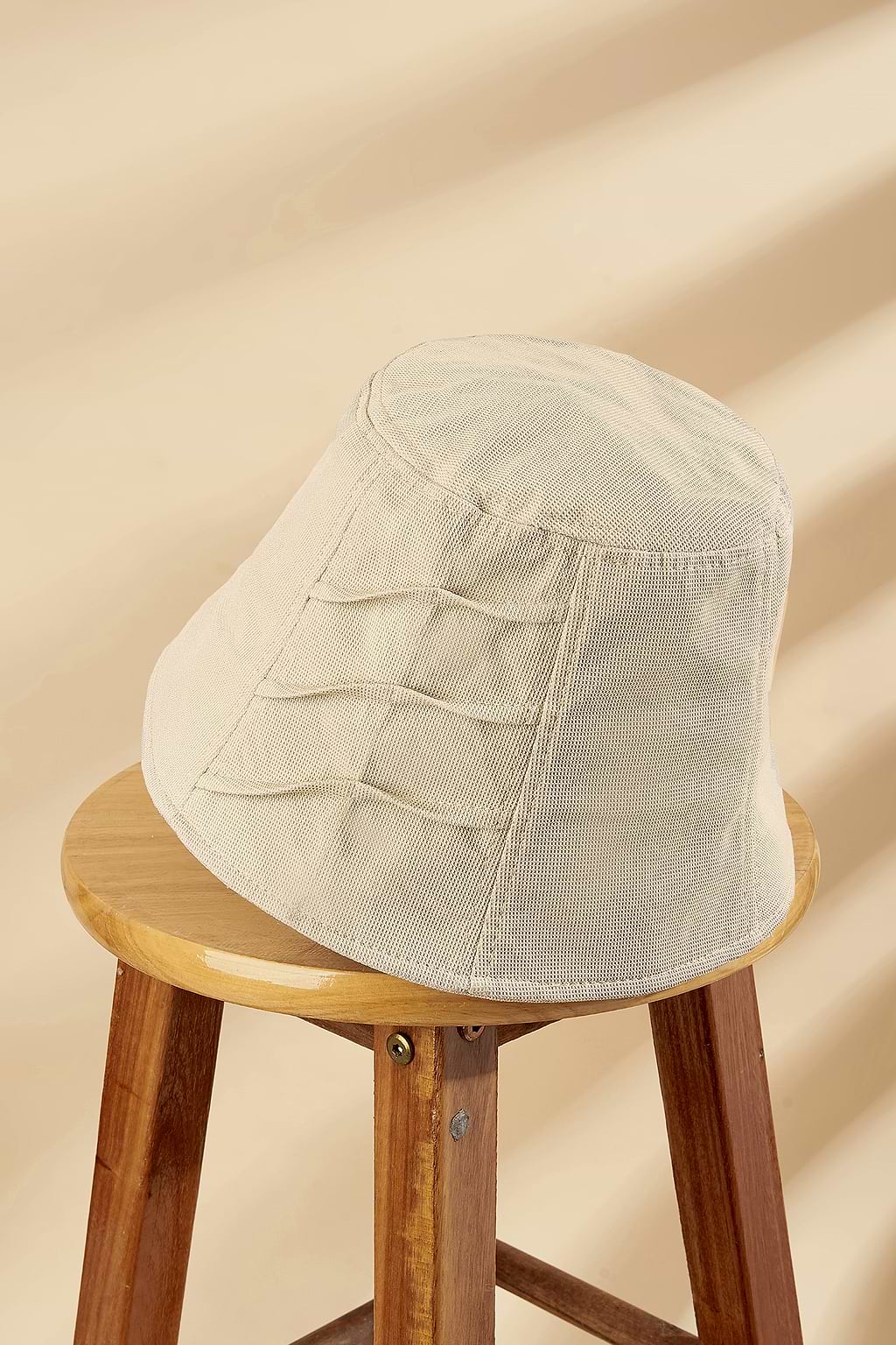 Khaki Pleated Bucket Hat