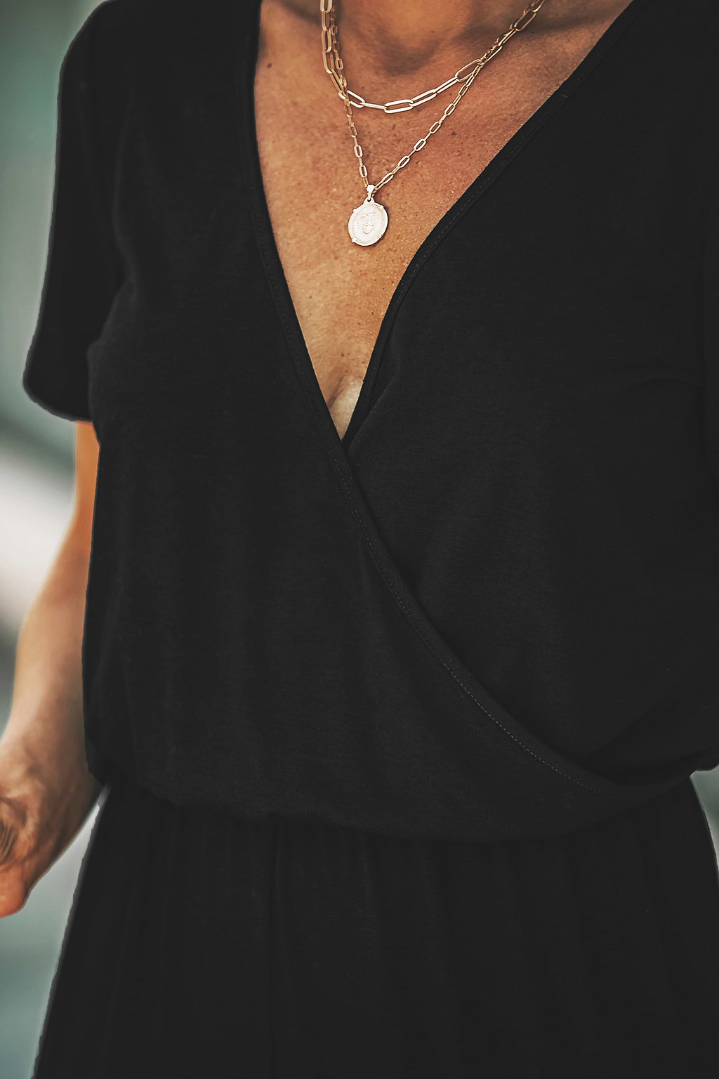 Danica V-neck Maxi Short Sleeve Jumpsuit