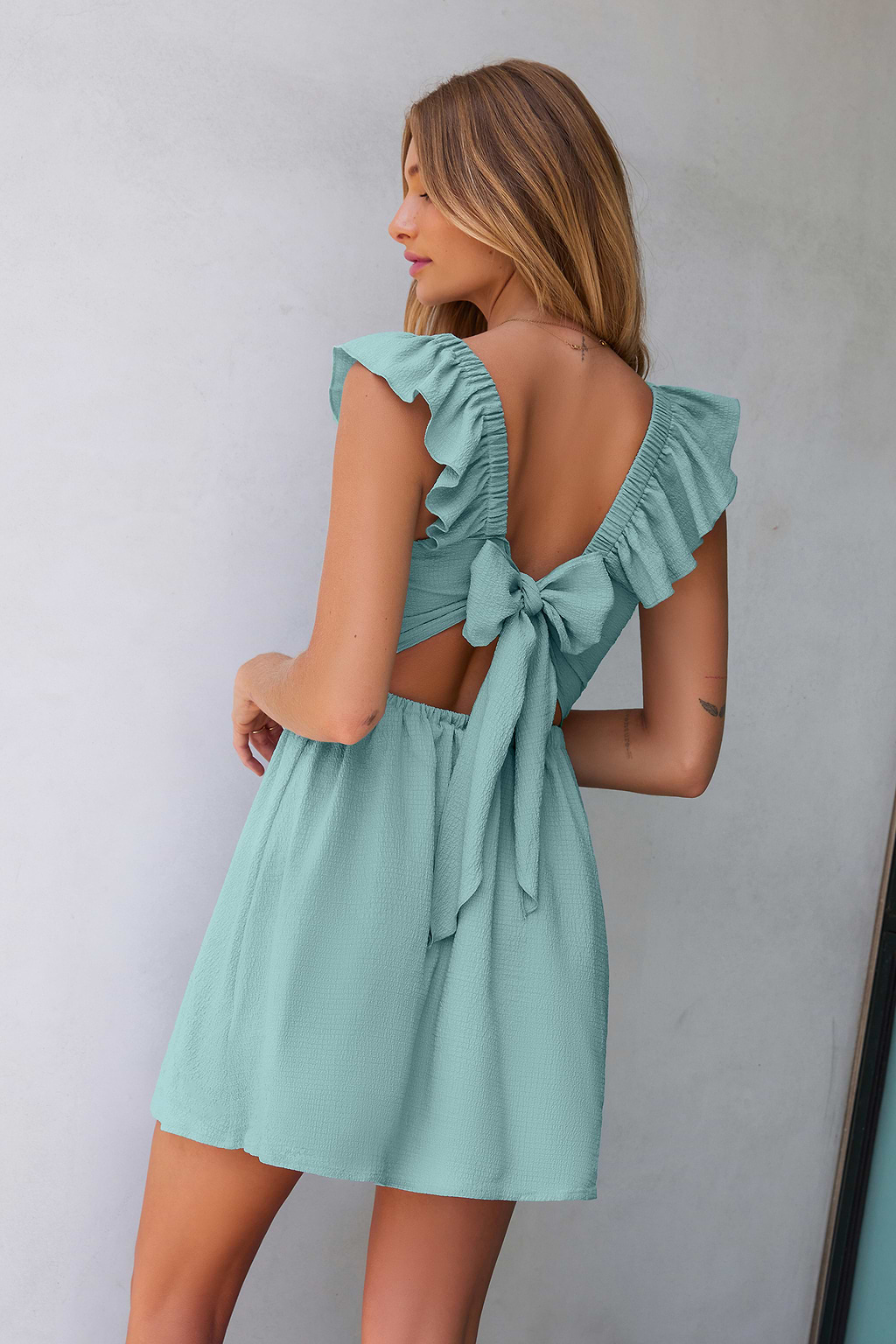 Aqua Backless Midi Dress