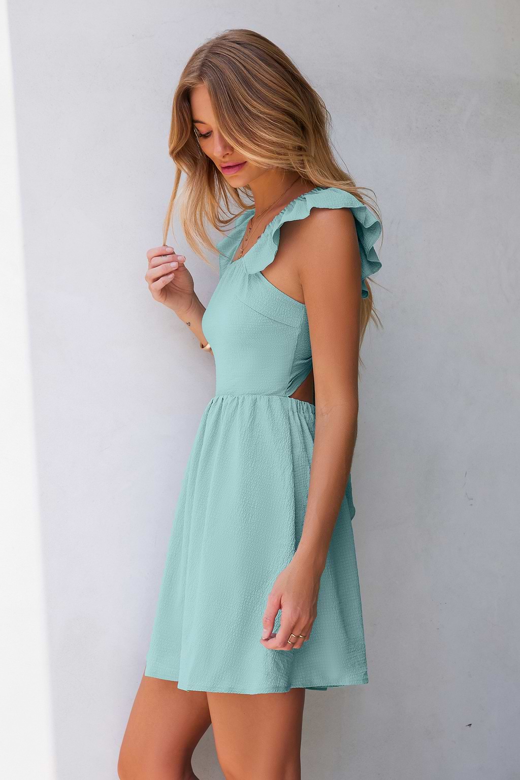 Aqua Backless Midi Dress