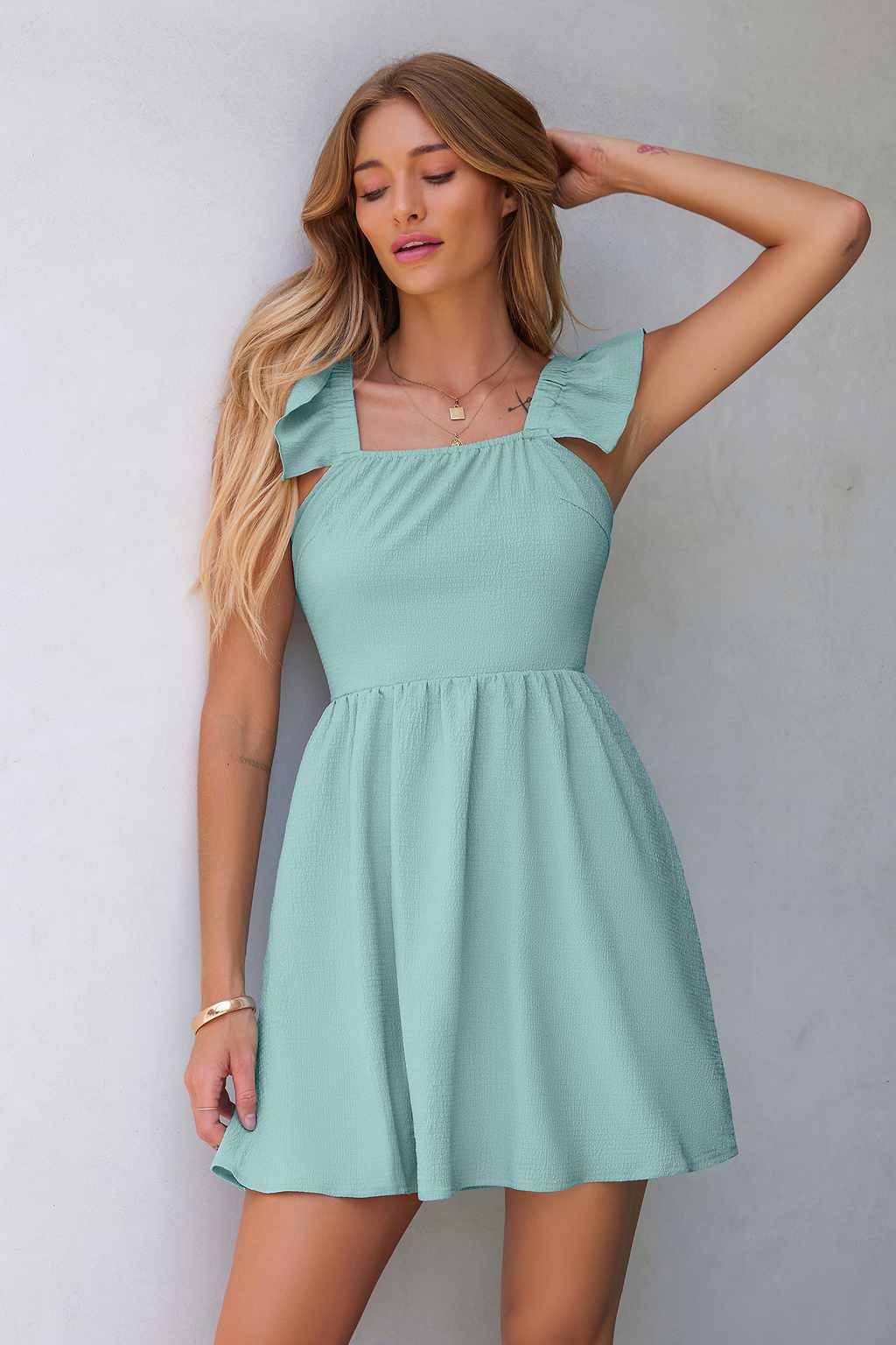 Aqua Backless Midi Dress