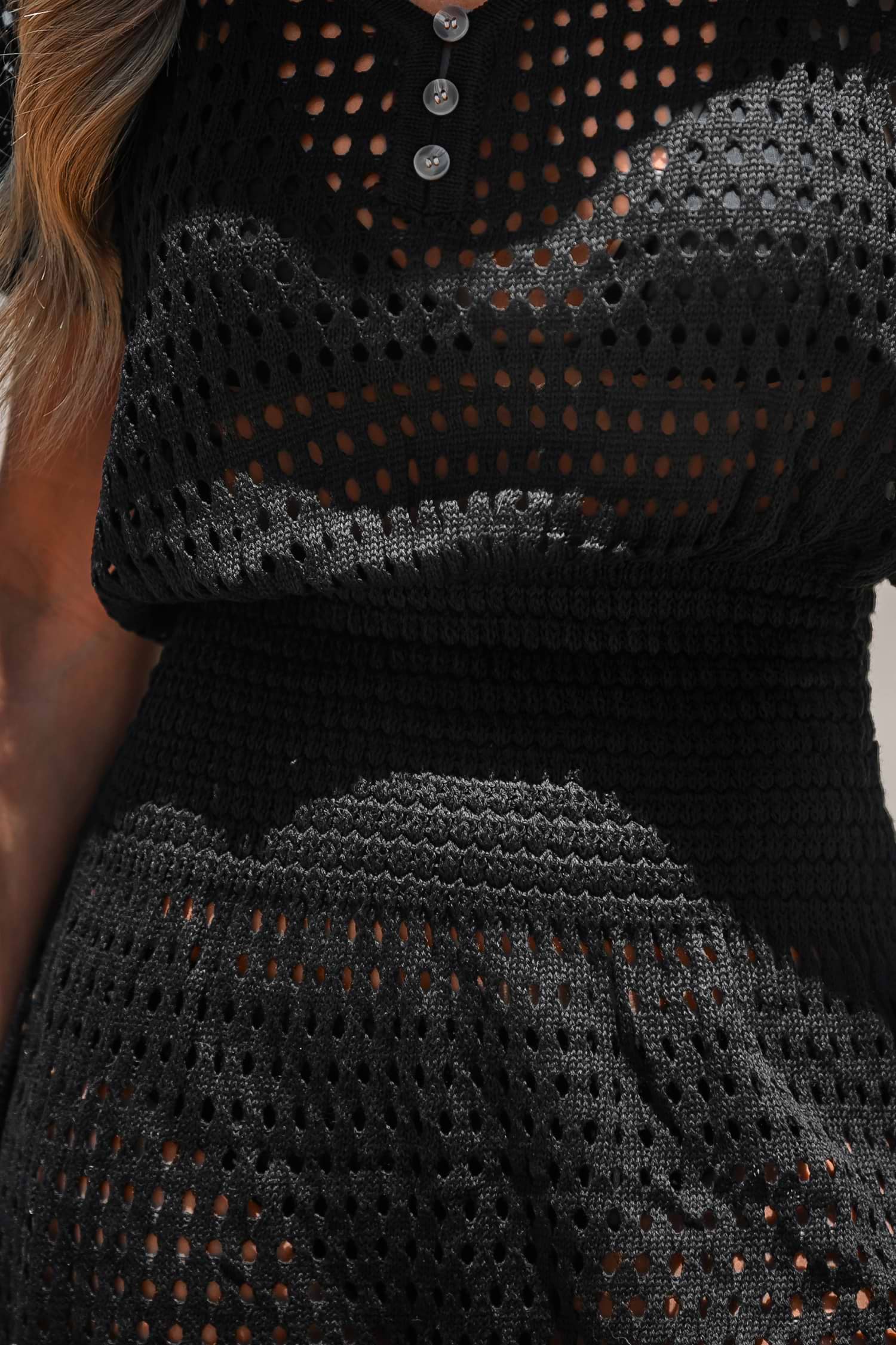 Black Hole-Punch Cover-Up Dress