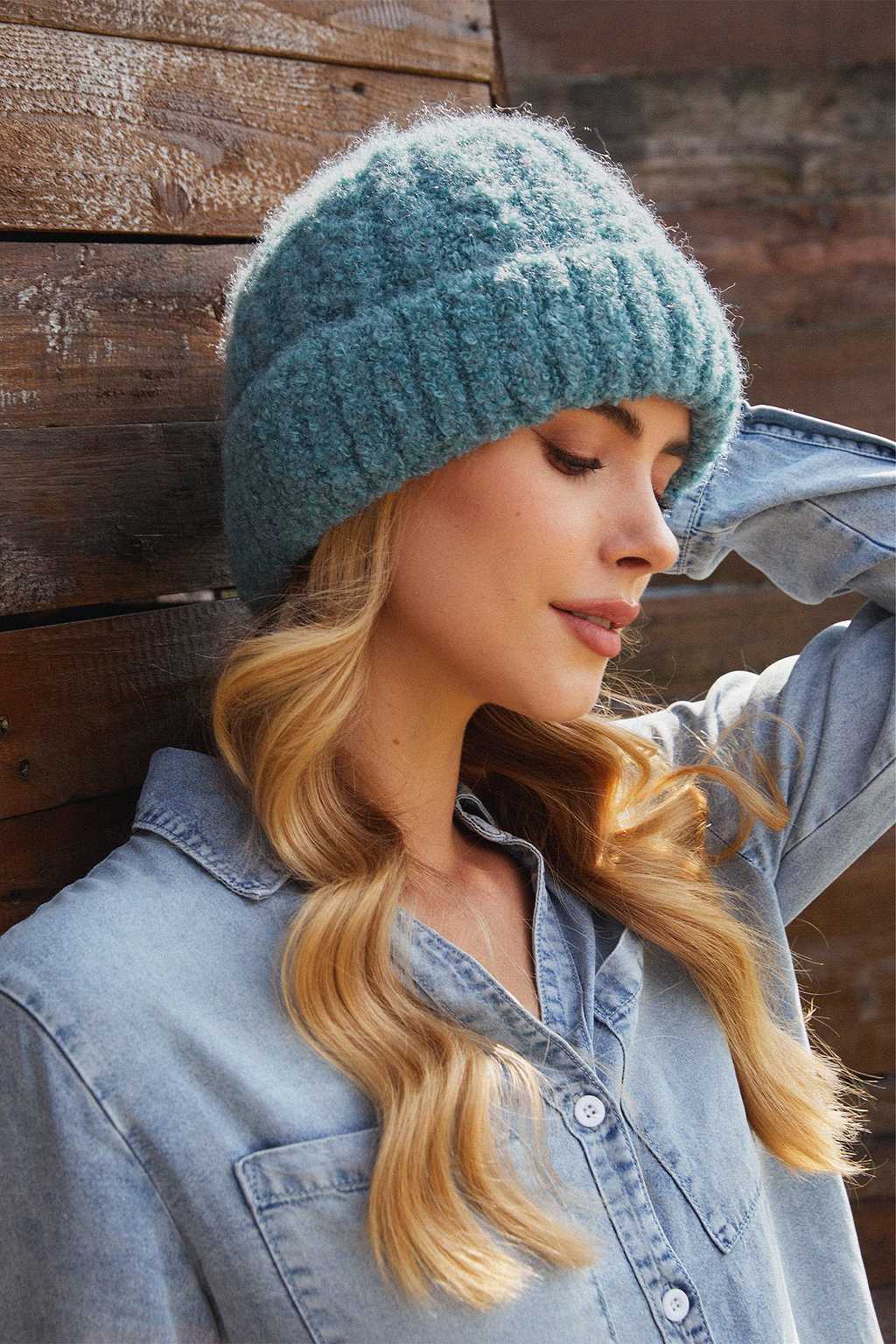 Blue Knit Beanie