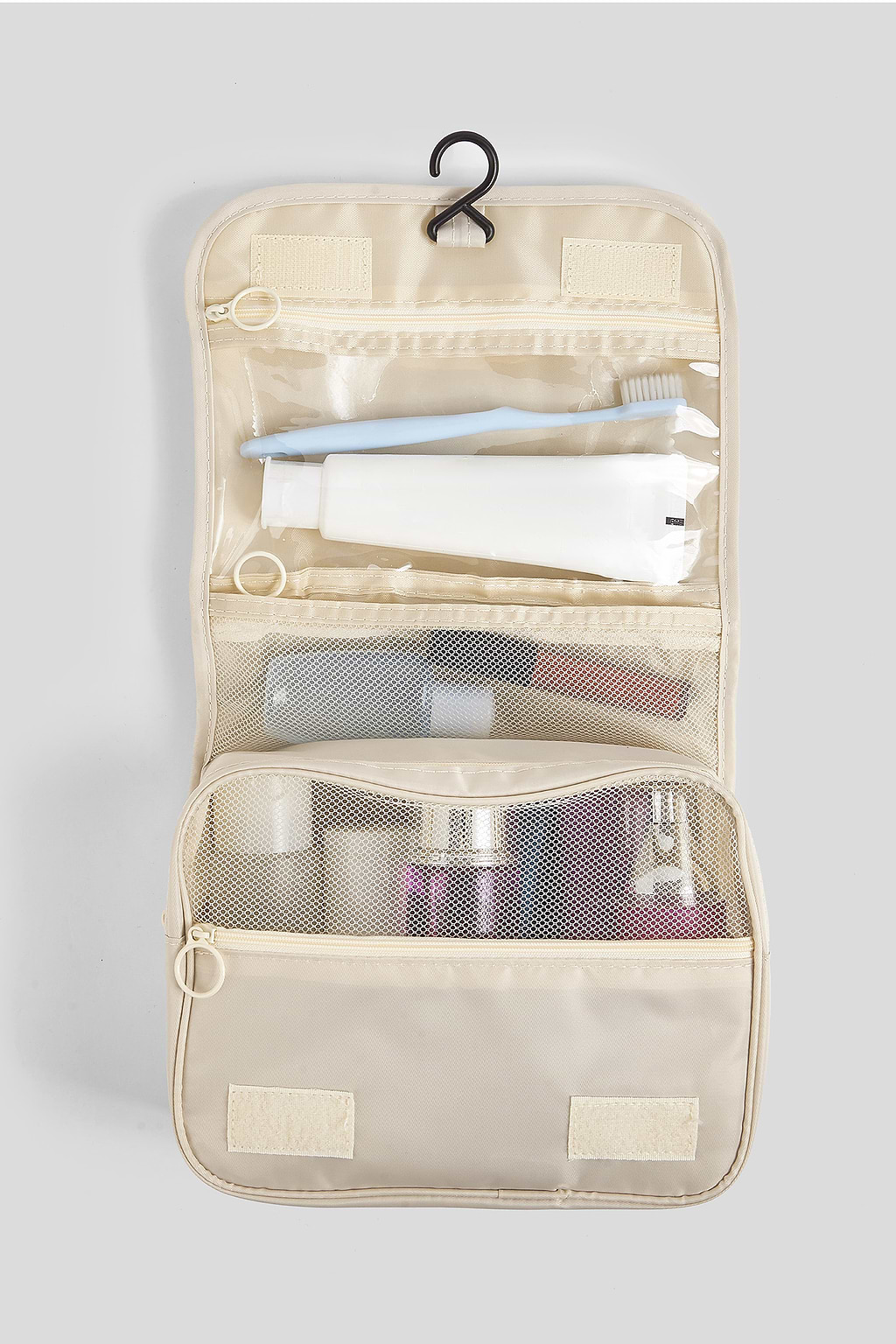 Borsa per il trucco da viaggio portatile beige