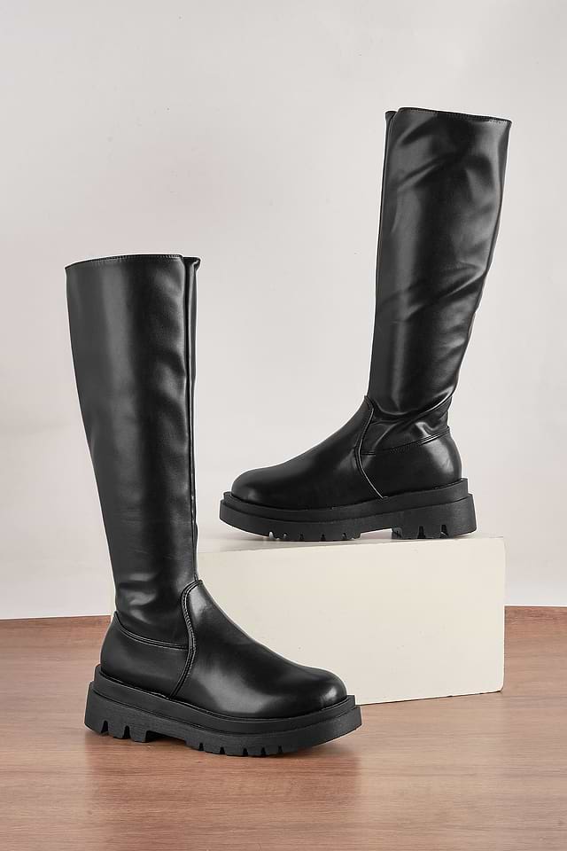 Bottes équestres Genou Seychelles Pointure 7,5 - Cuir Noir, Talon Bas, Occasion