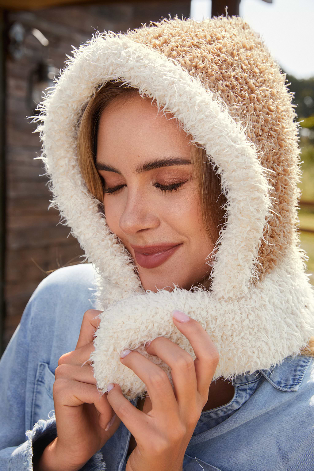 Bonnet en tricot flou