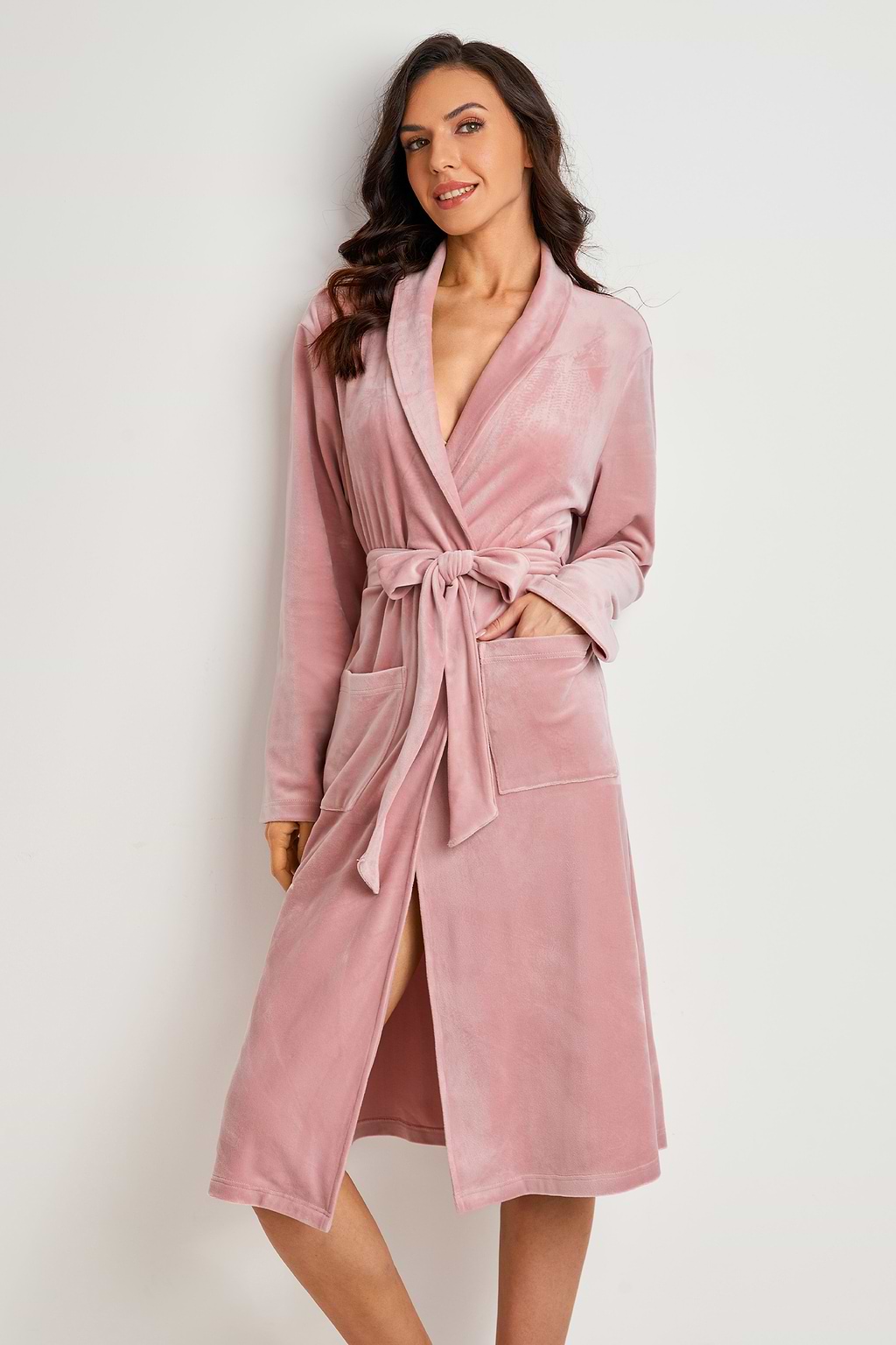 Rose Tie Waist Pocket Robe
