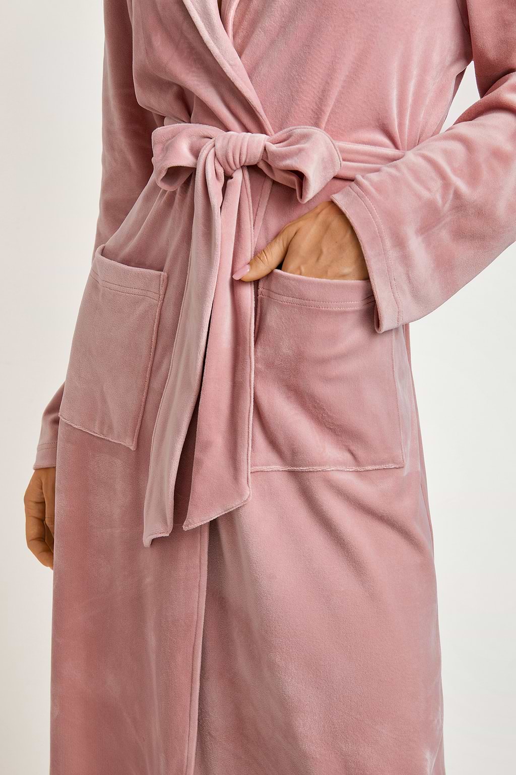 Rose Tie Waist Pocket Robe