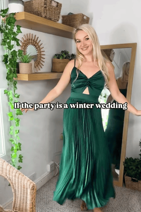 Green Satin Sweetheart Twist & Keyhole Maxi Dress