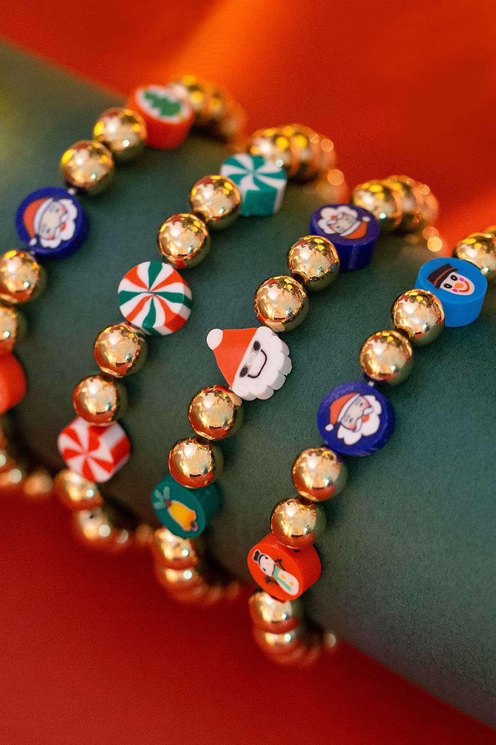 Beaded Christmas Bracelet Set