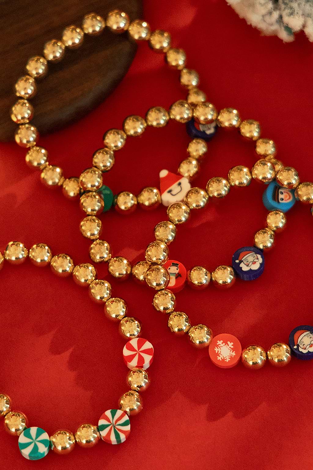 Beaded Christmas Bracelet Set
