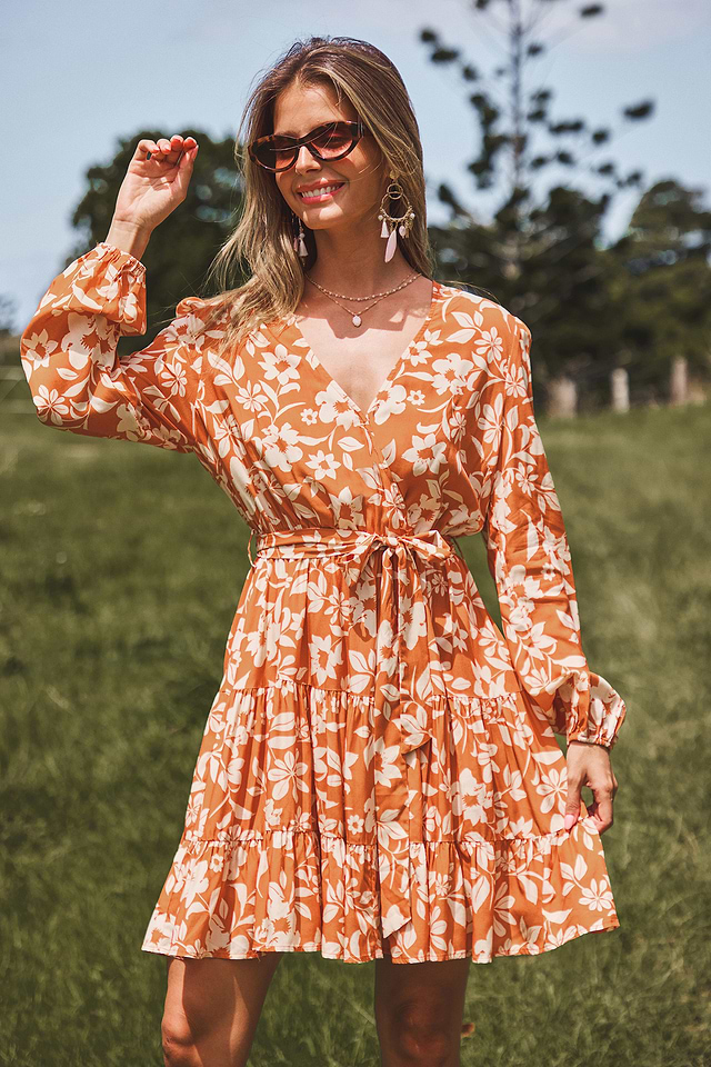 open lace back dress Me Again Mini Dress - Burnt Orange main image 0
