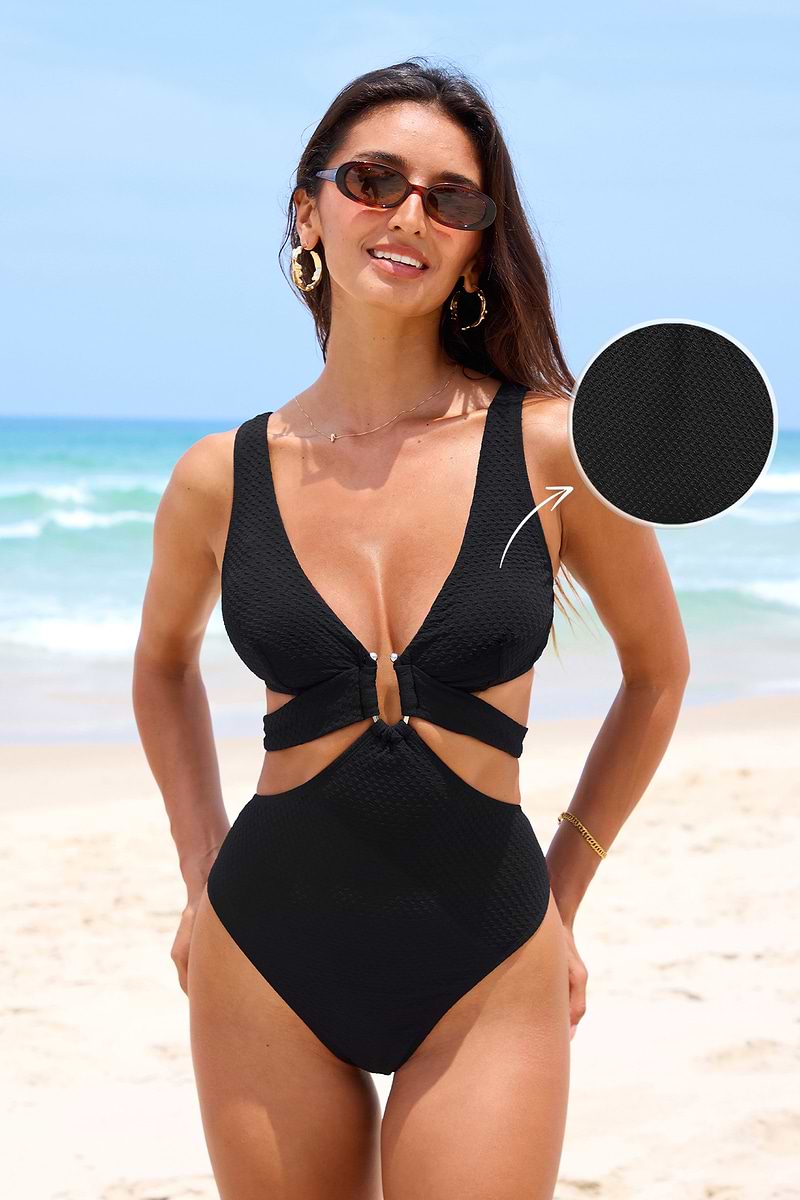 Black Cutout U-Wire One-Piece