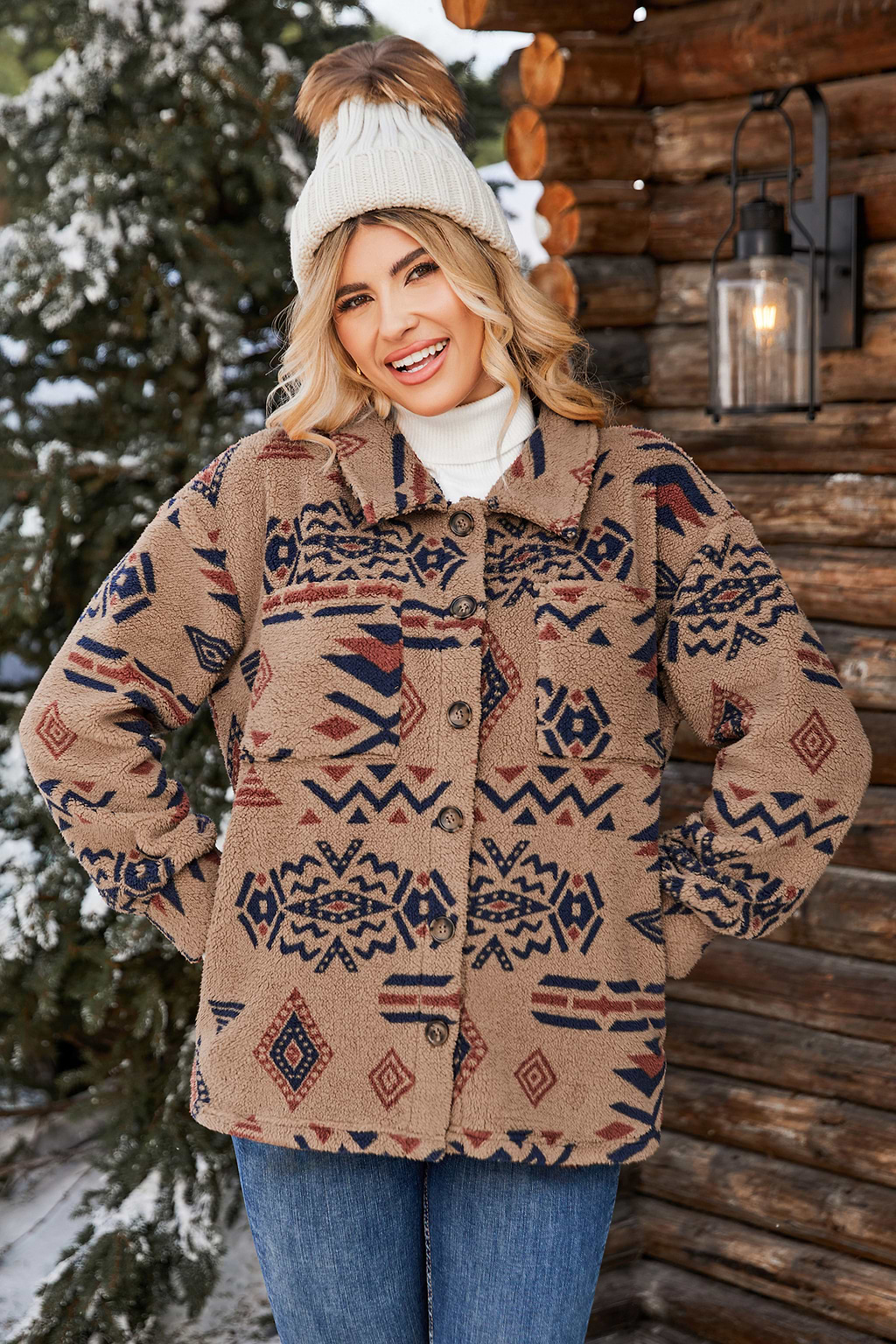 Veste à boutons camel