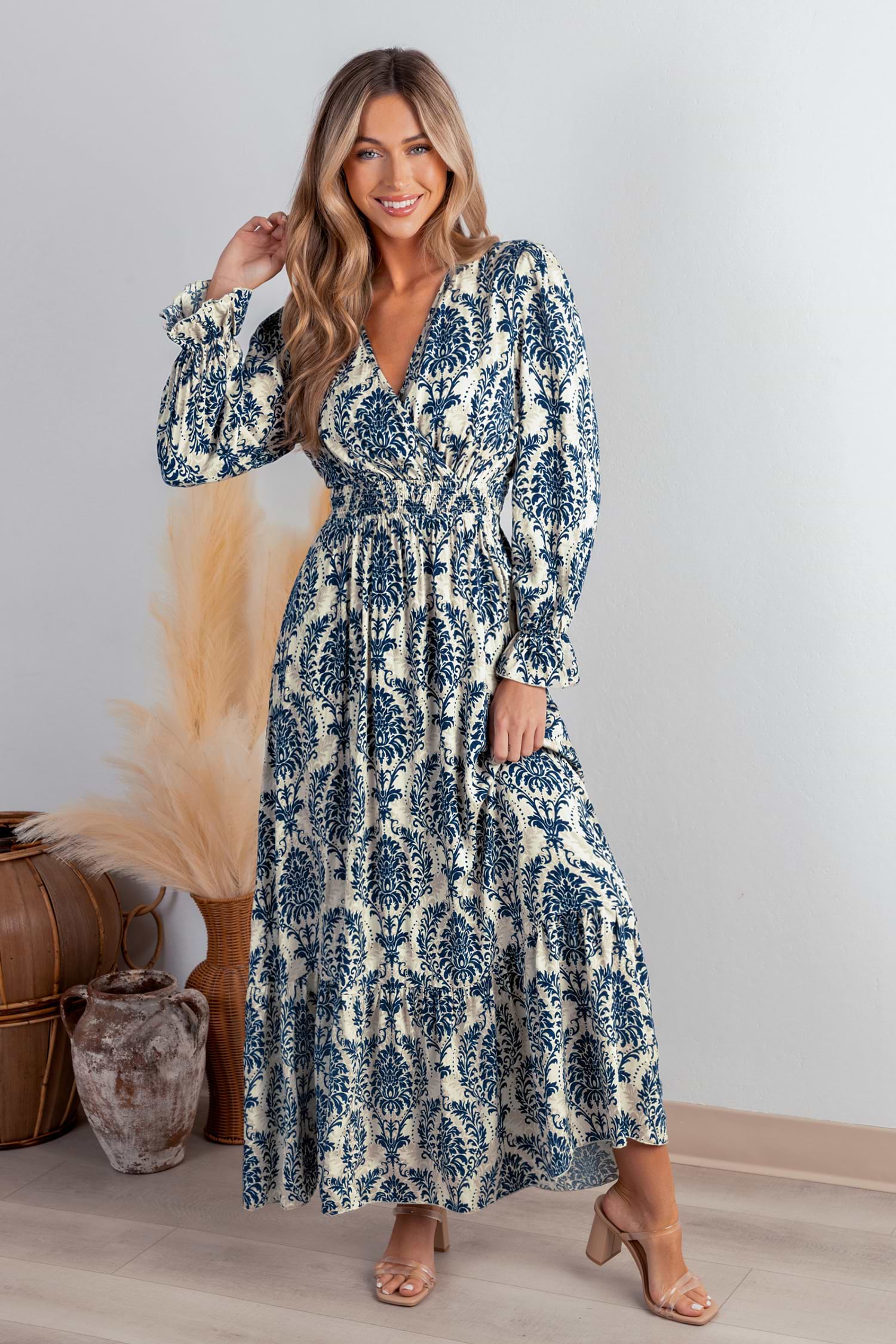 Denim Roll-Tab Sleeve Mini Dress