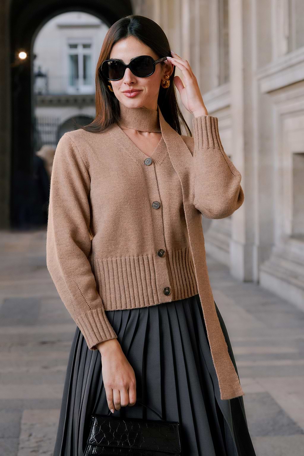 Khaki Long Sleeve Button Up Cardigan