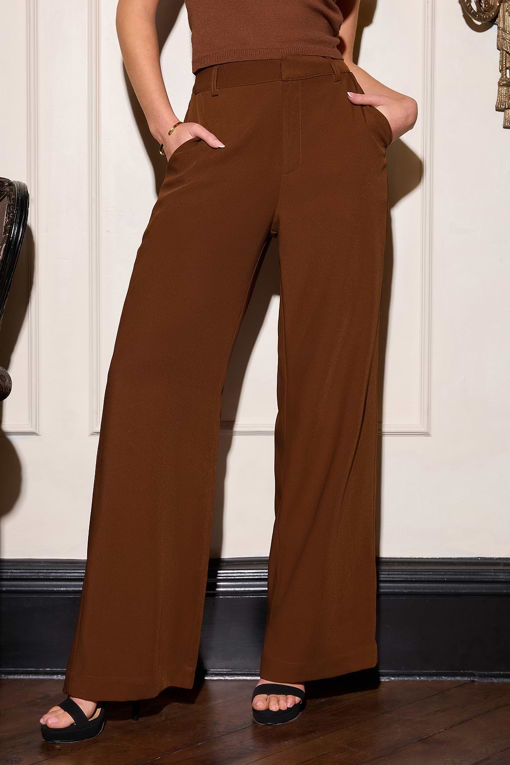 Brown High Waist Pants