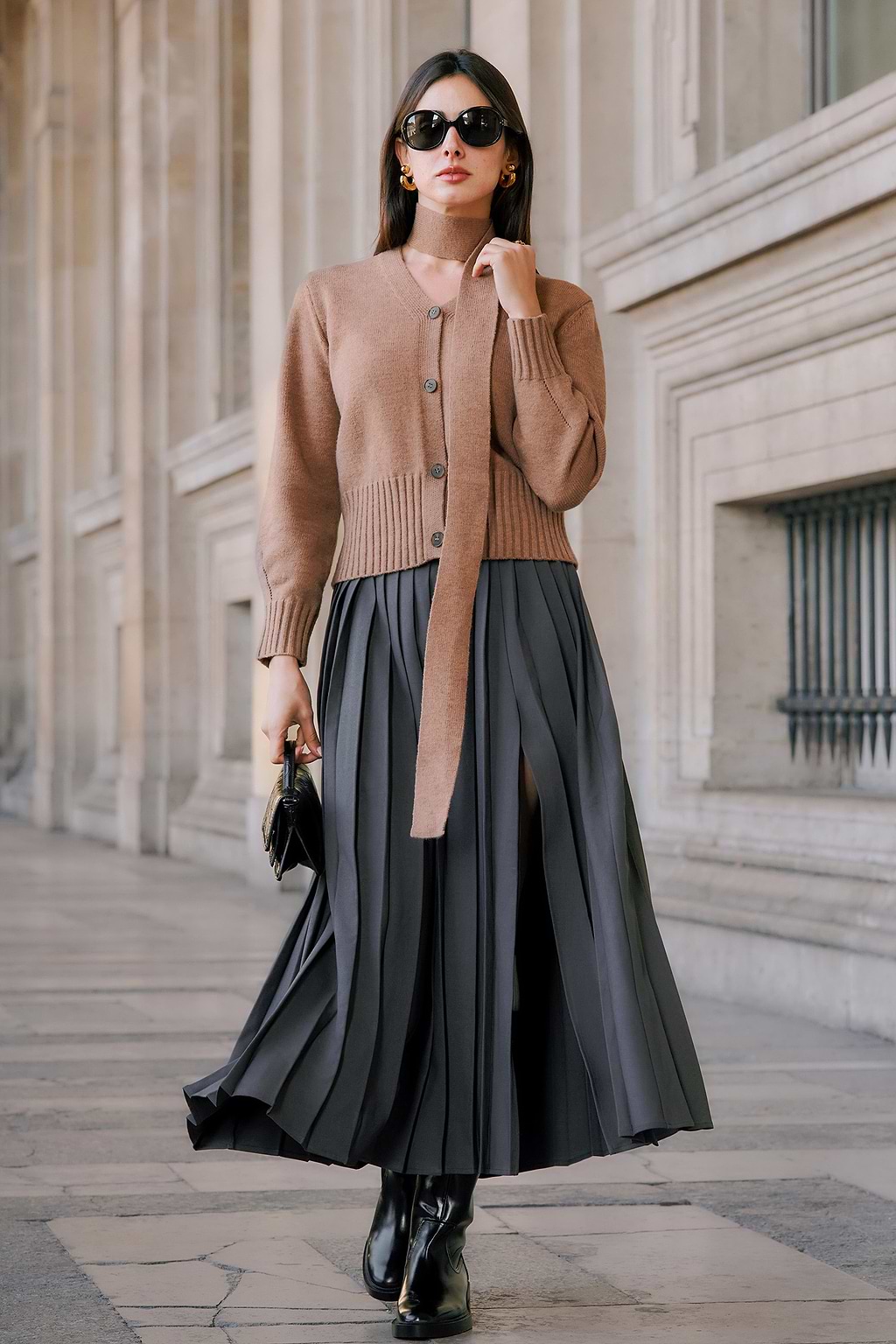 Khaki Long Sleeve Button Up Cardigan