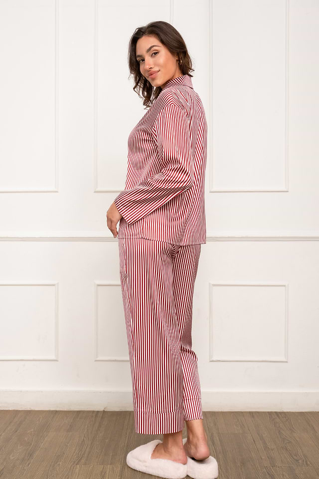 Pyjamas Pigiama Donna Righe Manica Lunga Pigiama Donna Maniche