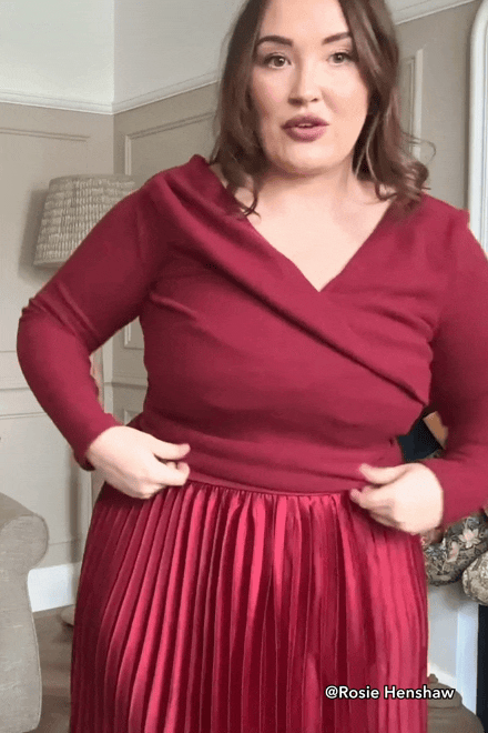 Burgundy Long Sleeve Asymmetrical Off-Shoulder Top