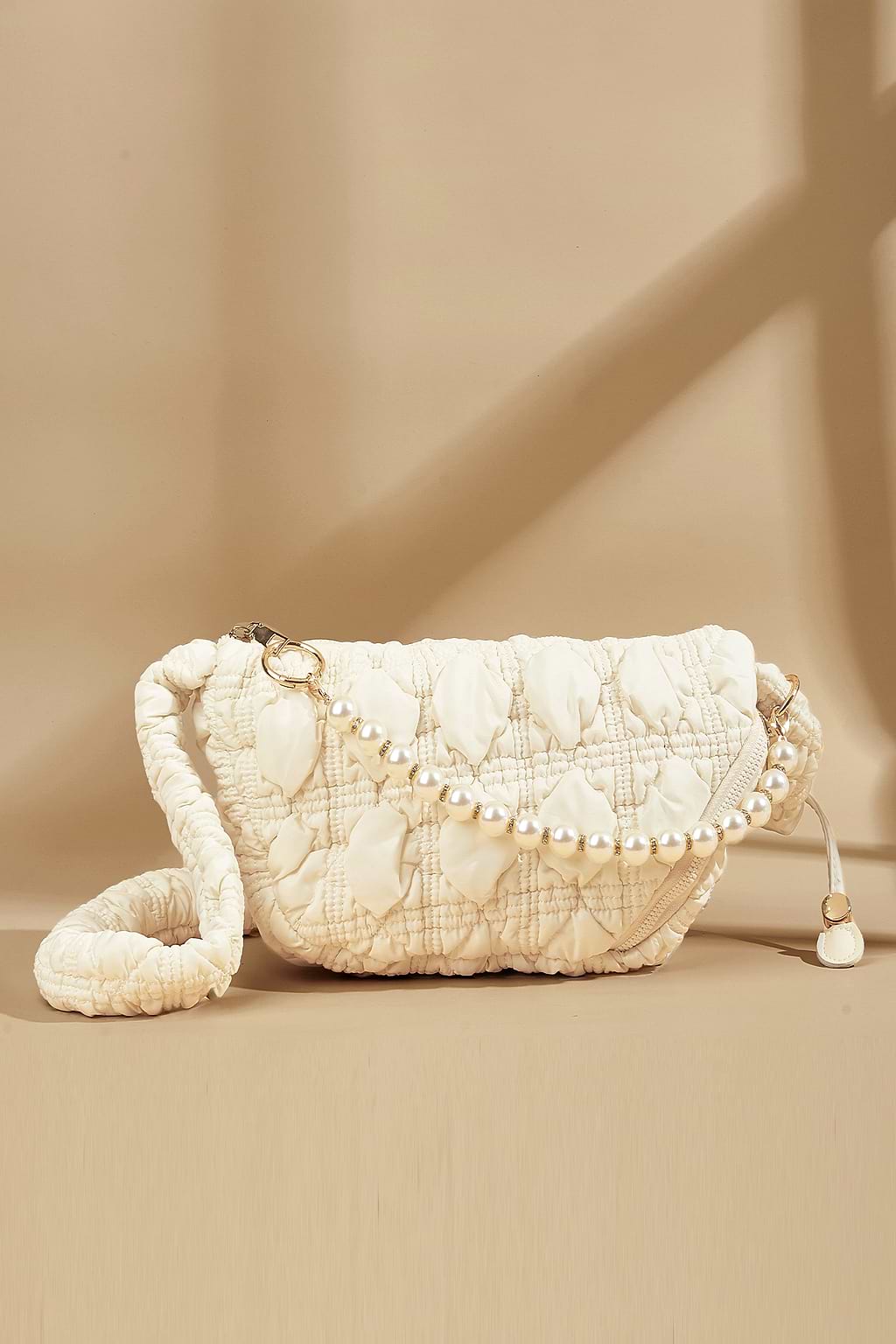 Ivory Crossbody Faux Pearl Purse