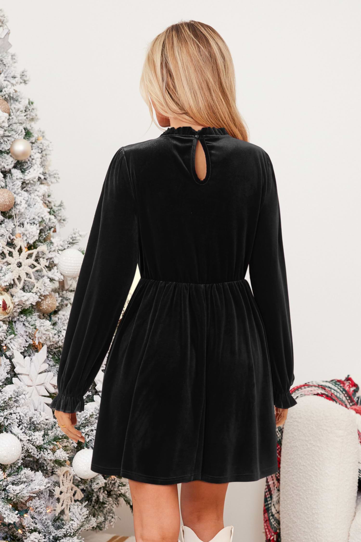 【INCHANT ME】Annika Puff Flare Mini One Piece La Lune Otto Puff Sleeve Contour Mini Dress | Ivory