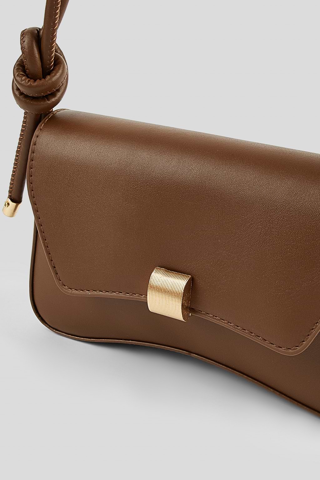 Brown Knotted Straps Shoulder Bag