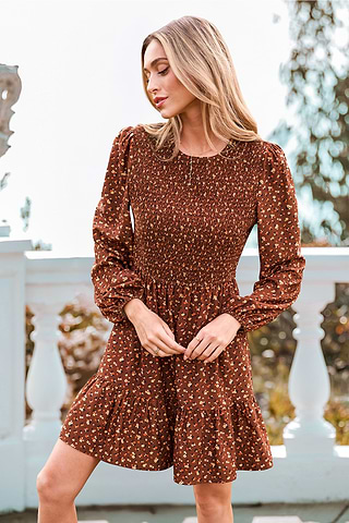 Dress Jurk Smokwerk Lange Meisjesjurk Met Dunne Schouderbandjes En - Main Image