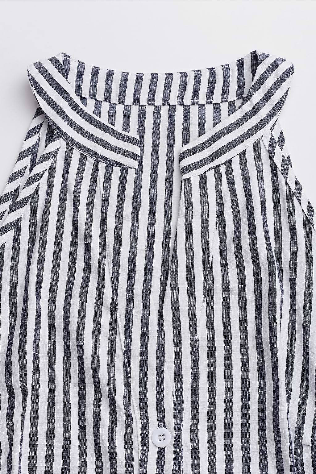Navy Striped Sleeveless Mini Dress