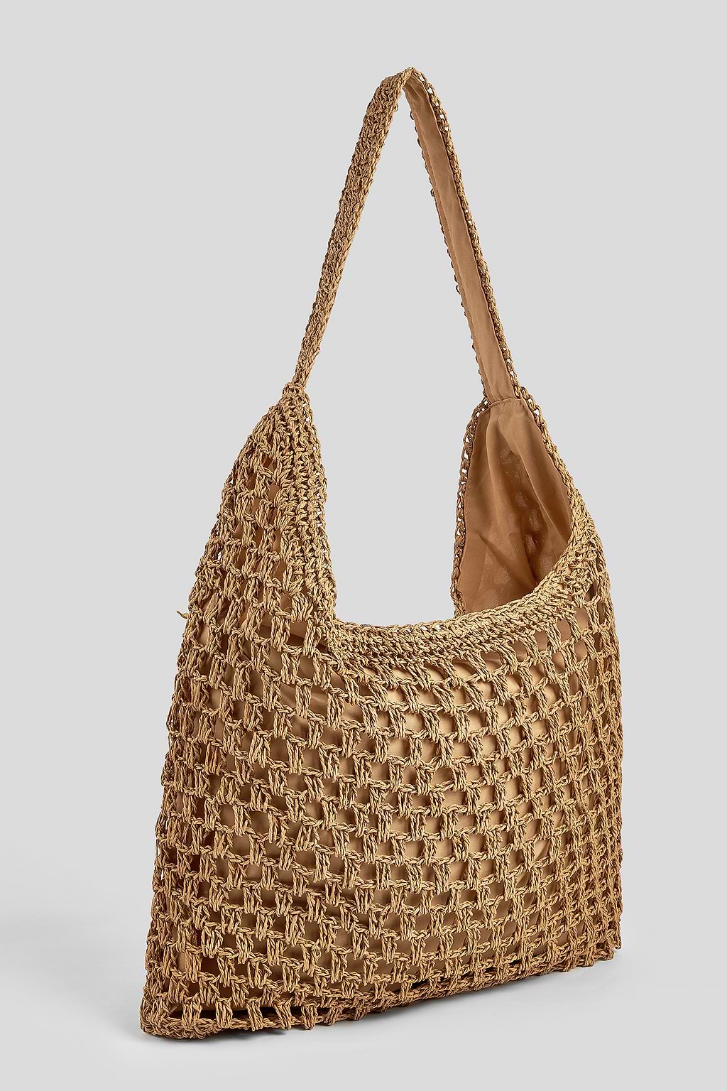 Sac fourre-tout en crochet camel
