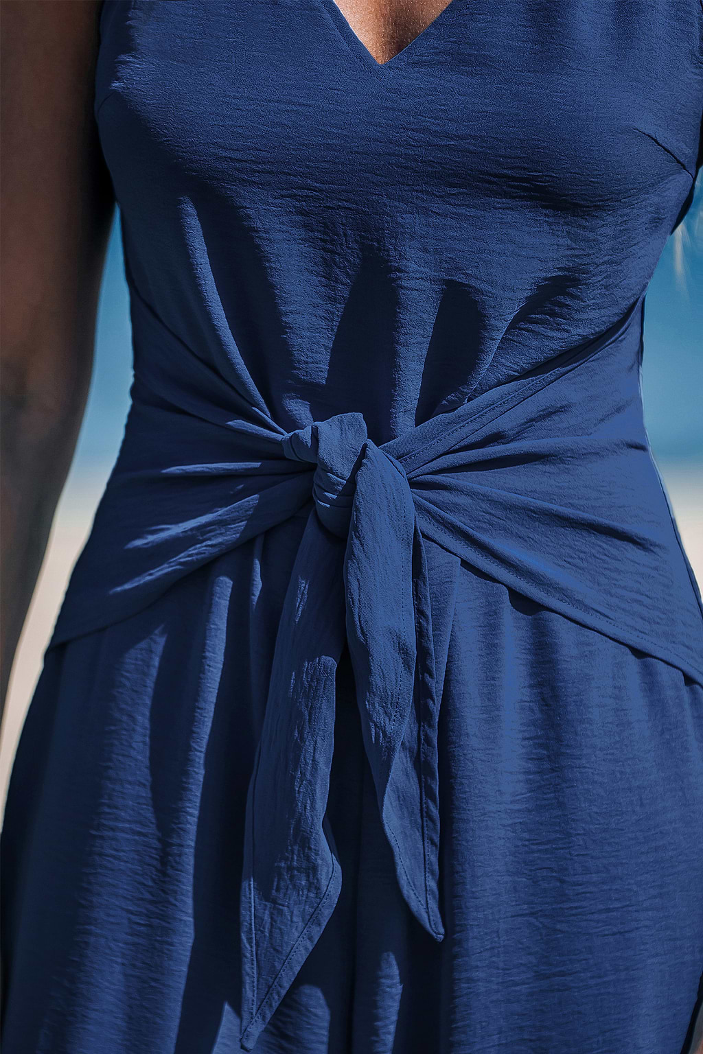 Navy Sleeveless Straight Leg Jumpsuit