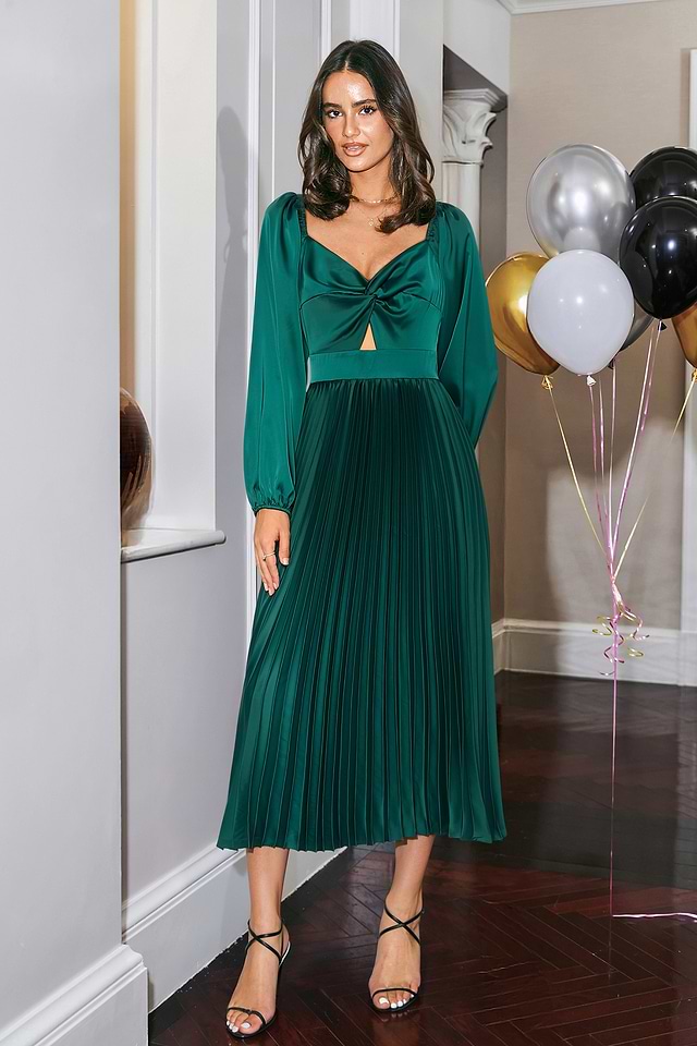 Robe Perceptions NY - Taille XXL - Bleu/vert Stretch - Col Vachette, Manches 3/4 - Neuf Avec étiquettes