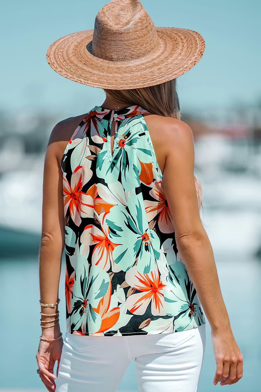 Floral Print Halter Top