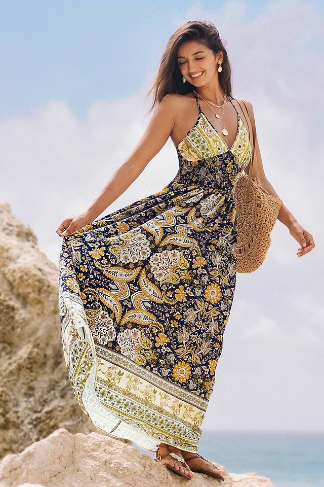 paisley boho maxi dress Paisley Boho Maxi or Mini Dress. Love that Boho main image 1