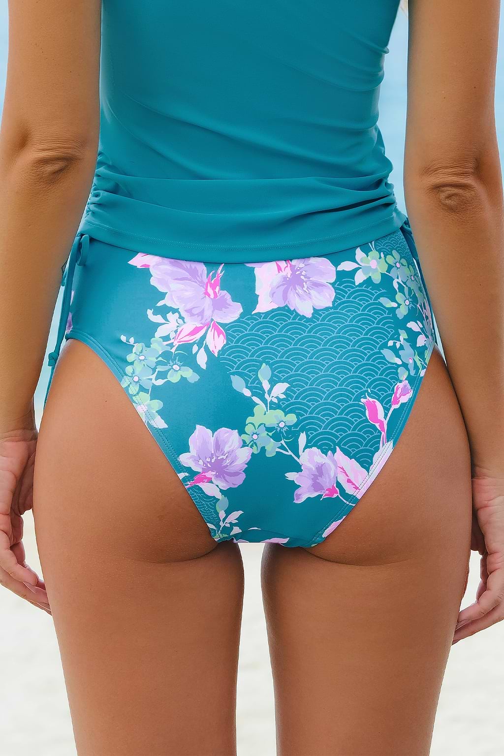 Atlantis Floral High-Waisted Bikini Bottoms