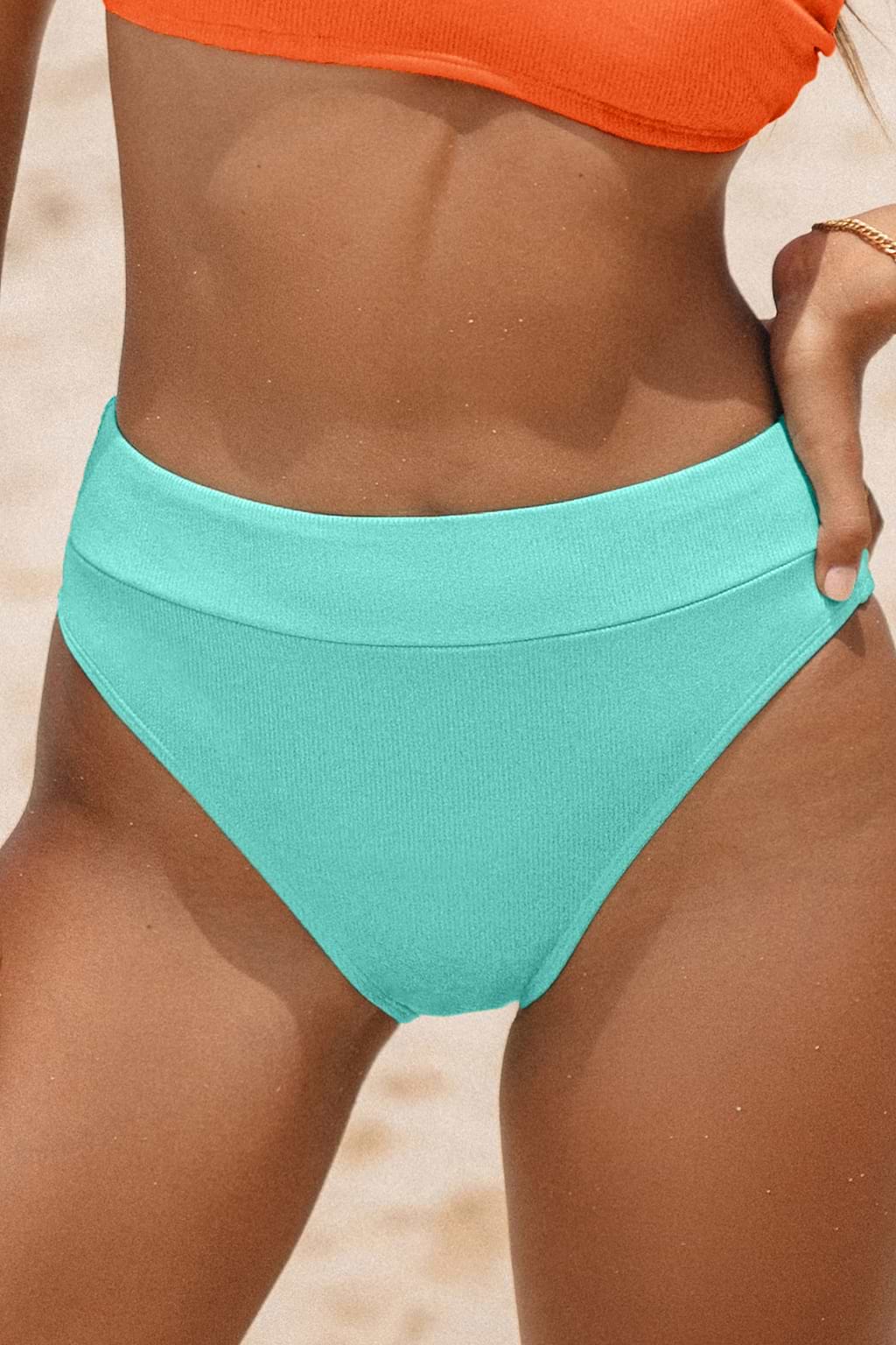 Teal High-Waisted Bikini Bottoms