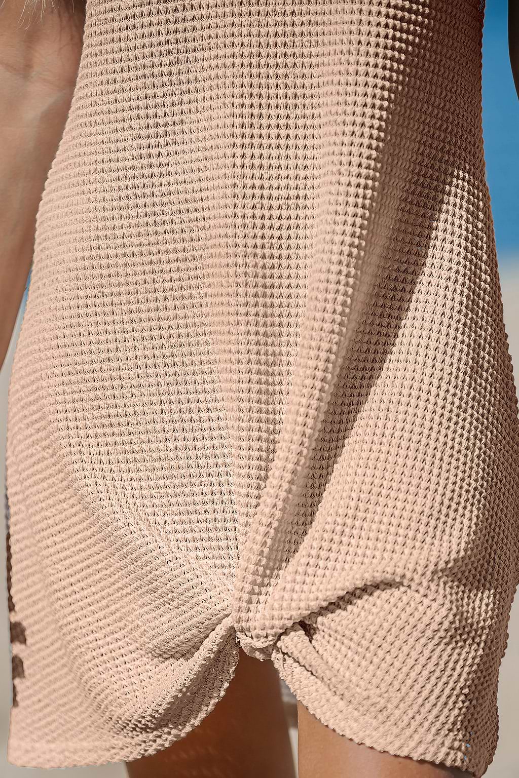 Robe cover up à manches courtes et à col encoché kaki