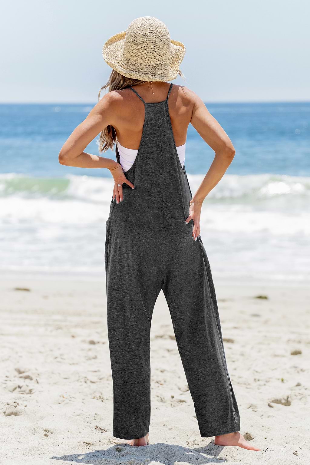 Charcoal Relaxed Fit Pocket Jumpsuit