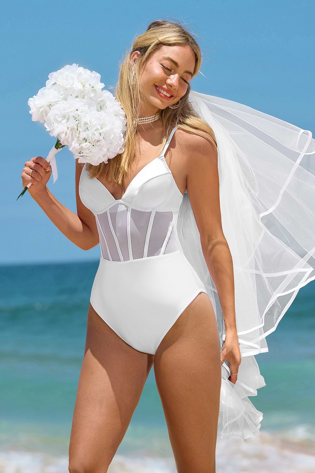 Beach Goddess Corset Underwire One-Piece Swimsuit