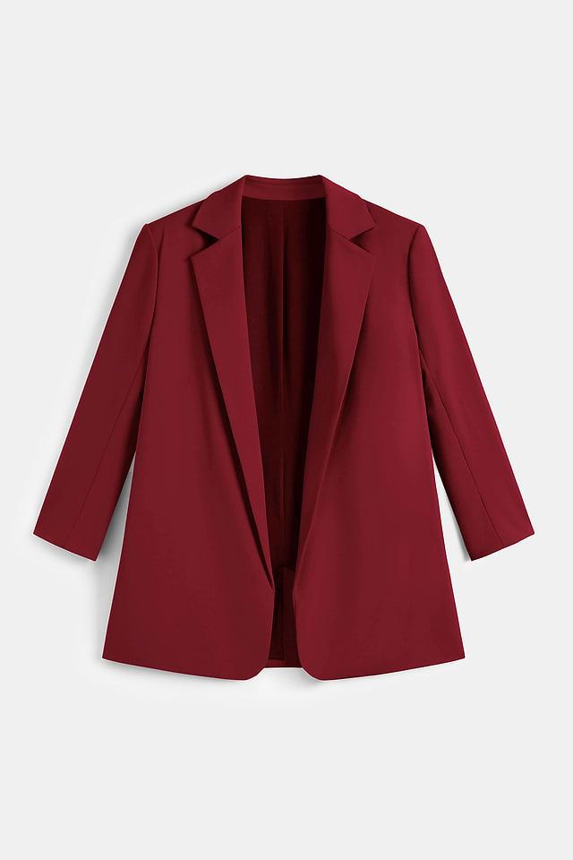 x JoJo Red Wine Longline Blazer