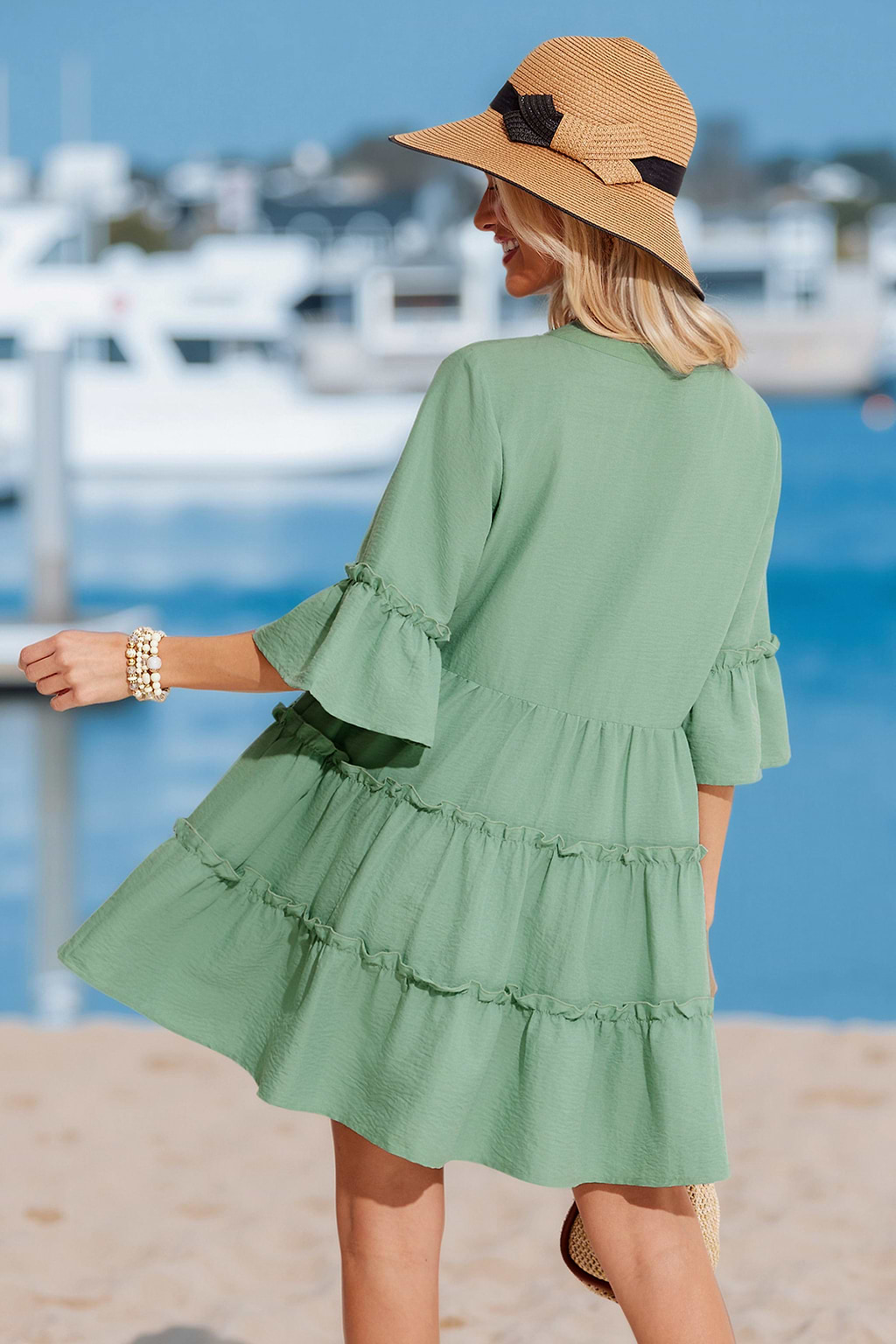 Flora Green Mini Dress