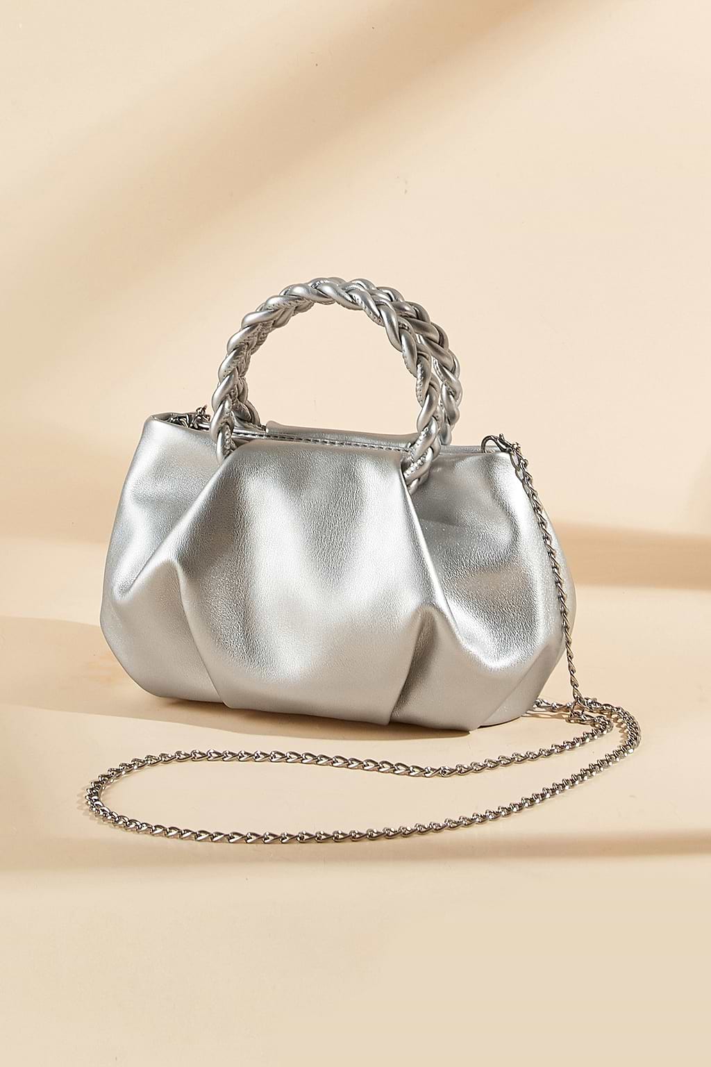 In the Spotlight Metallic Silver Purse