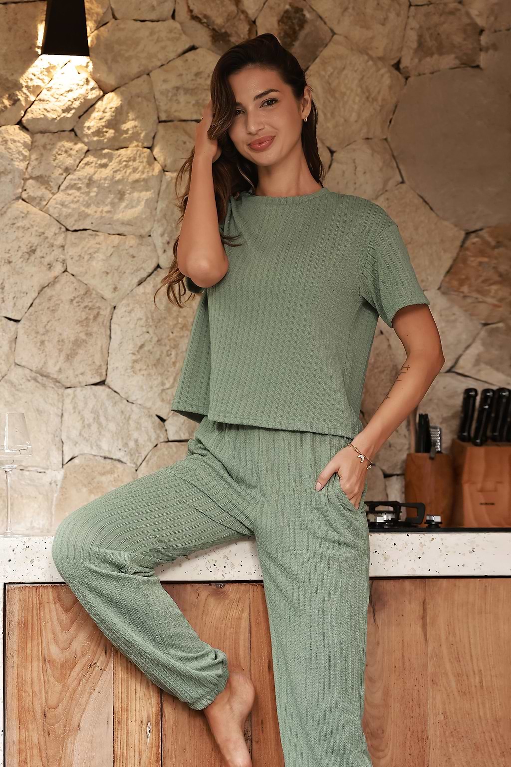 Sage Jersey Pajama Set