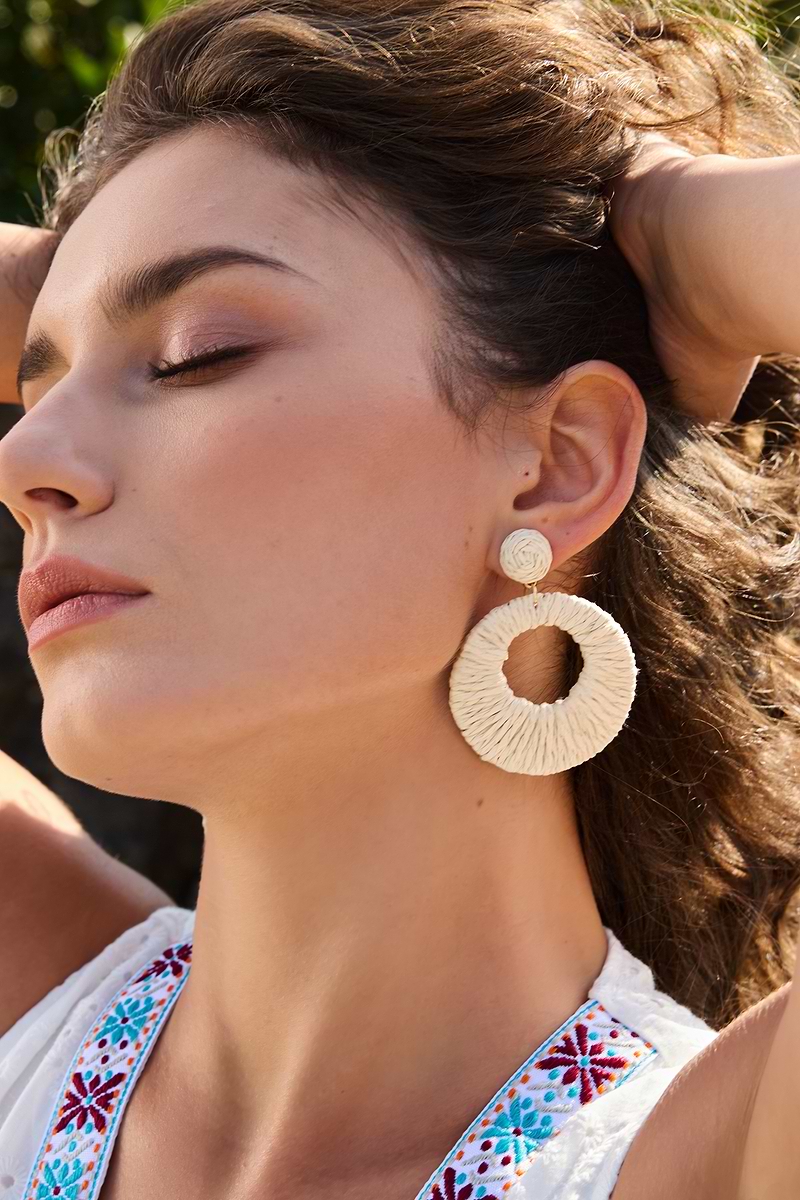 Boucles d'oreille en paille