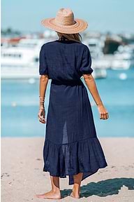 Moonlit Drape Navy Cover-Up Kimono
