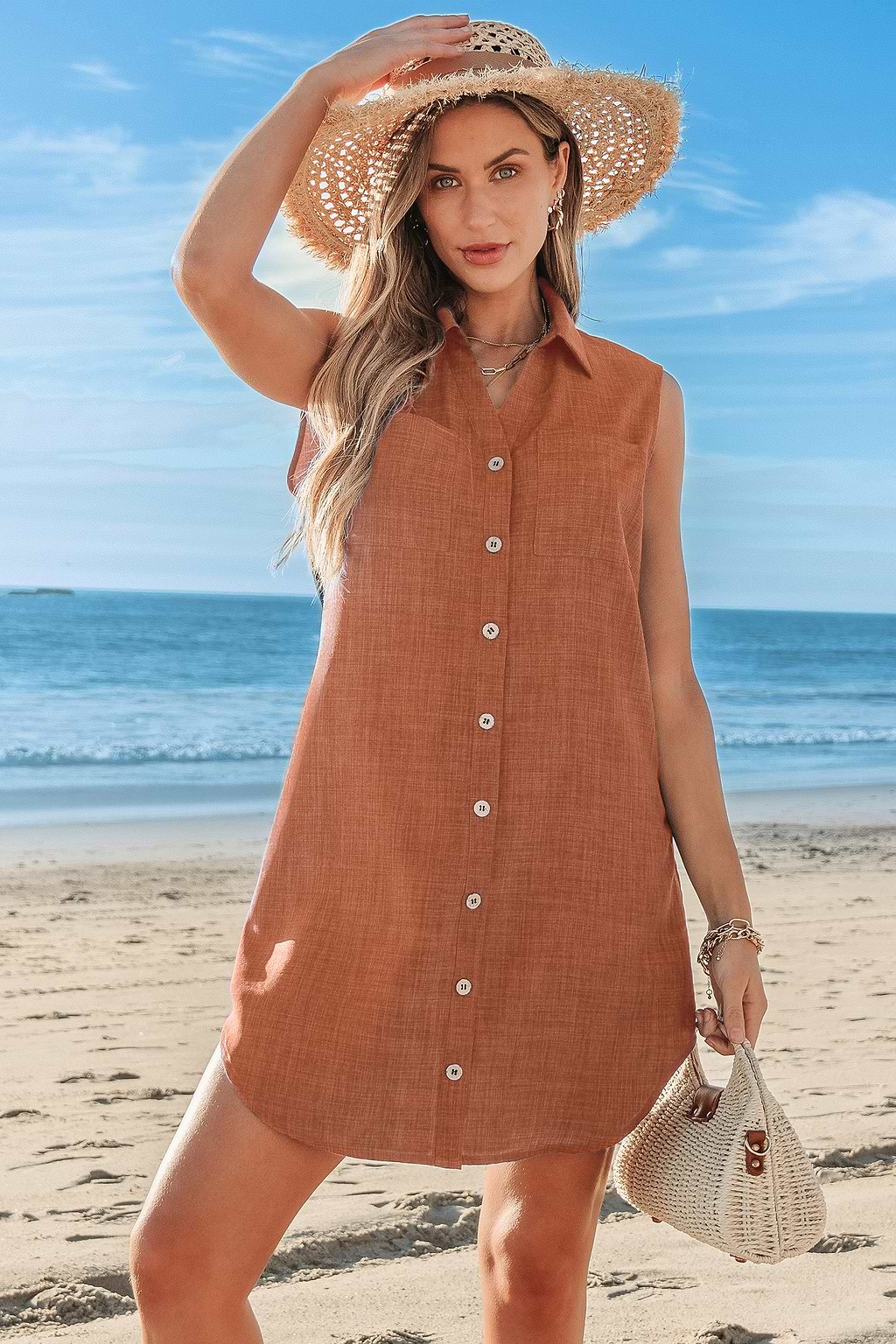 Structured Perfection Orange Mini Dress