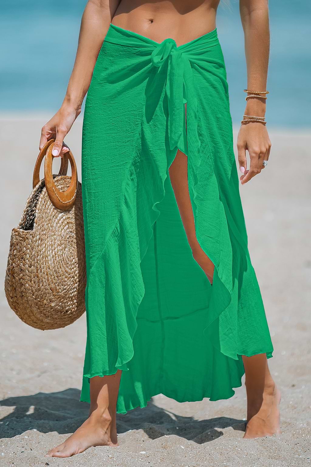 Cascading Waves Groene Cover-Up Sarong