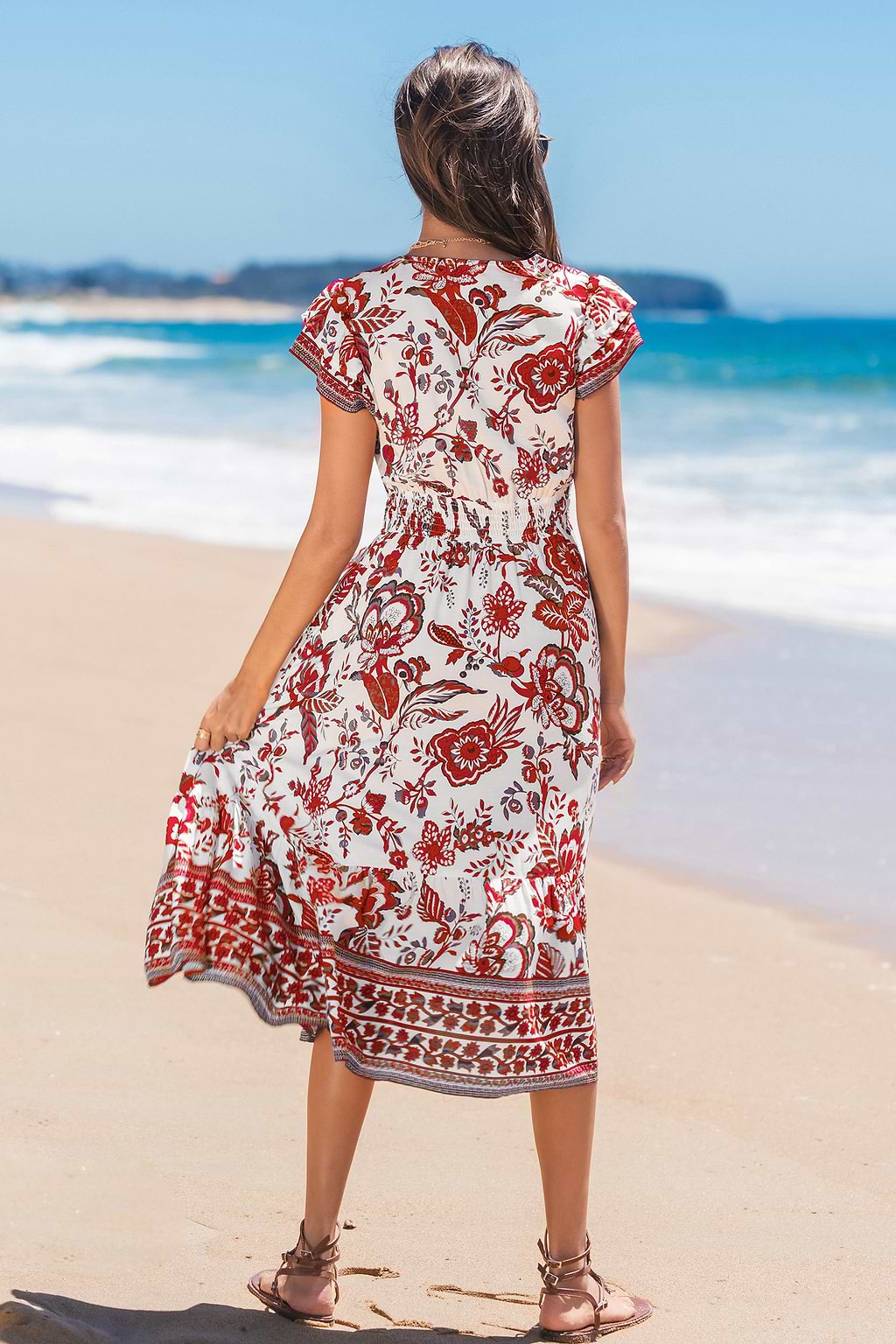Whirlwind Boho Paisley Midi Dress